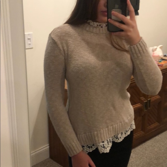 F21 KNIT SWEATER W/ LACE TRIM - Picture 8 of 8